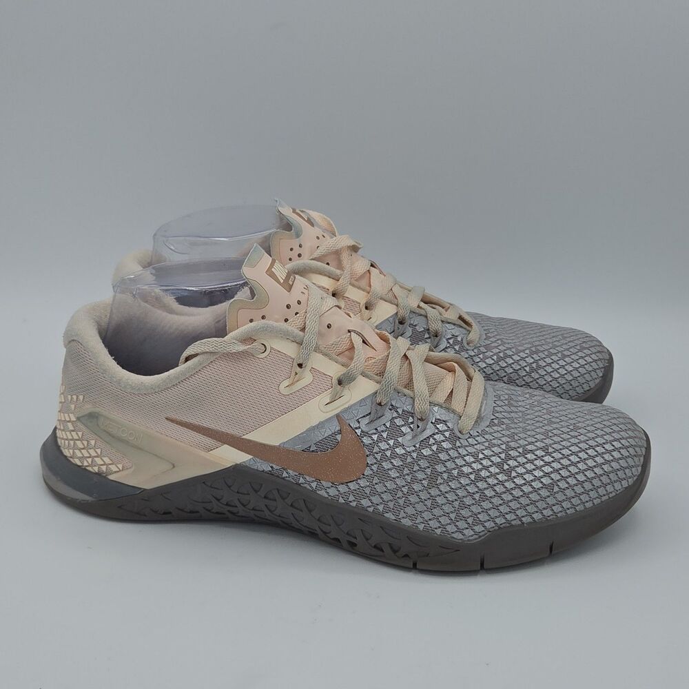 Nike Metcon 4 XD Women 10 Atmosphere Grey Rose Gold Metallic AV2252-001 Shoes - Picture 5 of 8